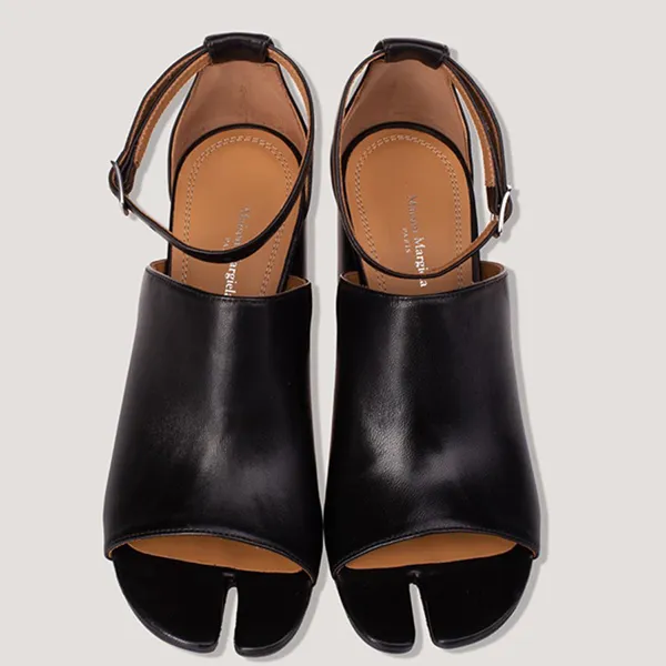 Giày Cao Gót Nữ Maison Martin Margiela Black Tabi Heeled Sandals Màu Đen - Giày - Vua Hàng Hiệu