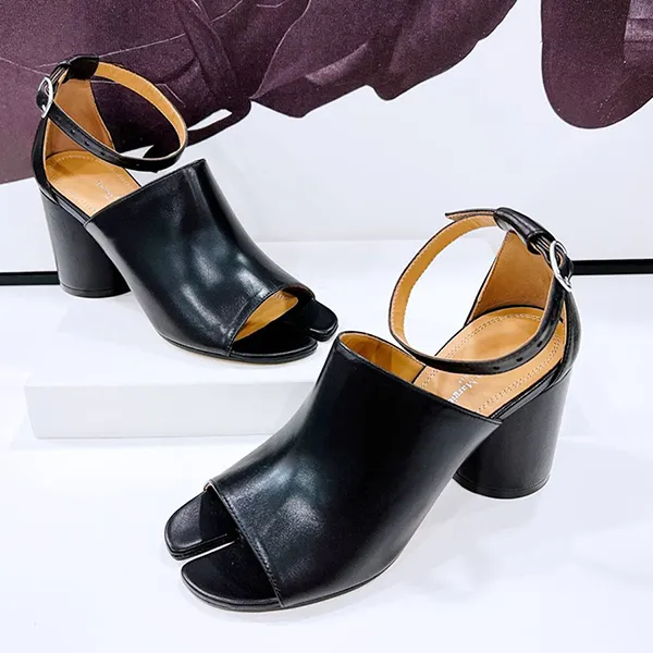 Giày Cao Gót Nữ Maison Martin Margiela Black Tabi Heeled Sandals Màu Đen - Giày - Vua Hàng Hiệu