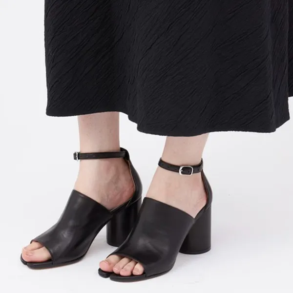 Giày Cao Gót Nữ Maison Martin Margiela Black Tabi Heeled Sandals Màu Đen - Giày - Vua Hàng Hiệu