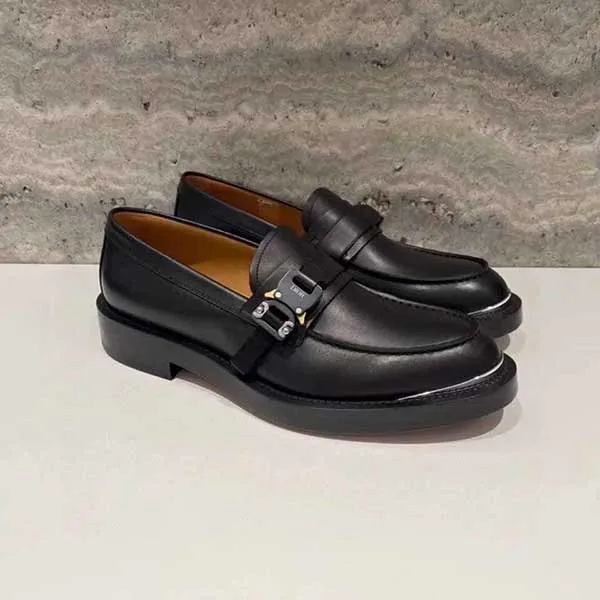 Giày Lười Nam Dior Loafer Plain Leather Logo 3LO123ZGK 969 Màu Đen Size 42