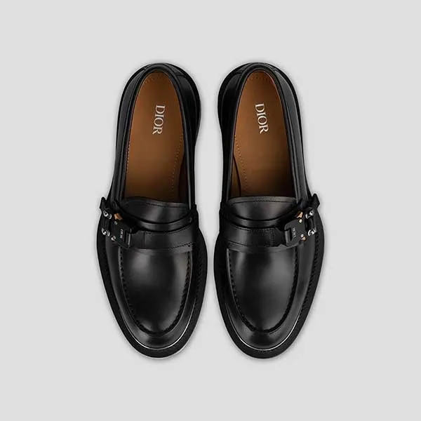 Giày Lười Nam Dior Loafer Plain Leather Logo 3LO123ZGK 969 Màu Đen Size 42