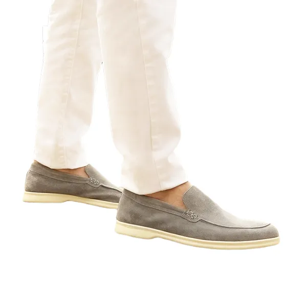 Giày Lười Nam Duca Di Morrone Da Lộn Lorenzo-Cam_Grigio Màu Xám Size 40 - Giày - Vua Hàng Hiệu