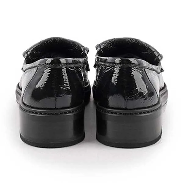 Giày Lười Nữ Chanel CC Gold Logo Turn Buckle Design Waxed Lambskin Loafers Màu Đen Size 37 - Giày - Vua Hàng Hiệu