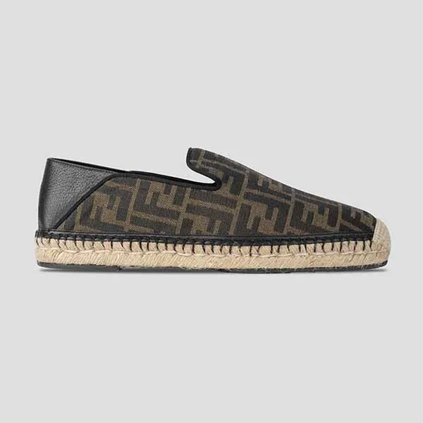 Giày Slip On Nam Fendi Brown With FF Logo Printed 7P1359AAWBF1425 Màu Nâu - Giày - Vua Hàng Hiệu