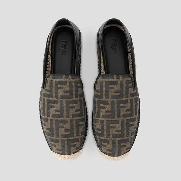 Giày Slip On Nam Fendi Brown With FF Logo Printed 7P1359AAWBF1425 Màu Nâu - Giày - Vua Hàng Hiệu