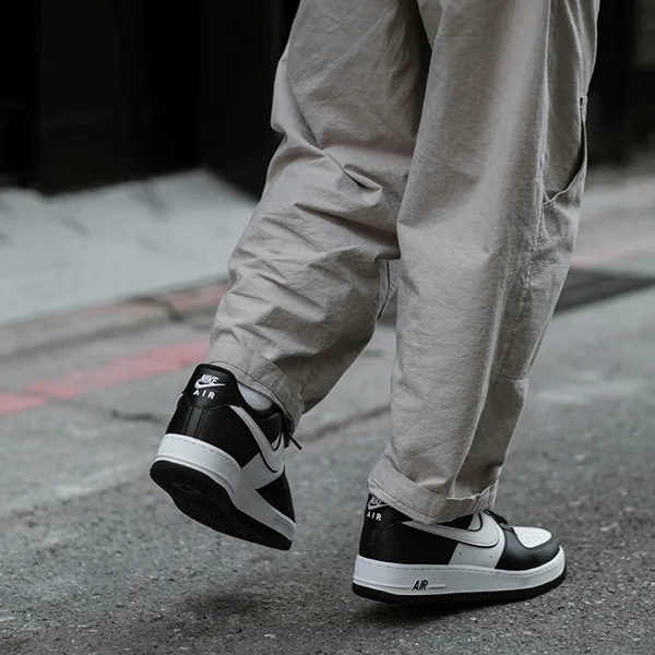 Giày Thể Thao Nam Nike Air Force 1 Low White Swoosh Panda DV0788-001 Màu Đen Size 40