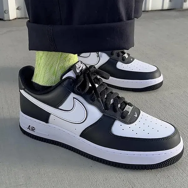 Giày Thể Thao Nam Nike Air Force 1 Low White Swoosh Panda DV0788-001 Màu Đen Size 43