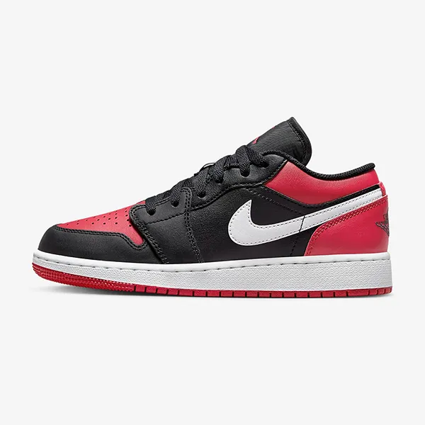 Giày Thể Thao Nam Nike Air Jordan 1 Low Alternate Bred Toe 553560-066 Màu Đỏ Phối Đen Size 37.5
