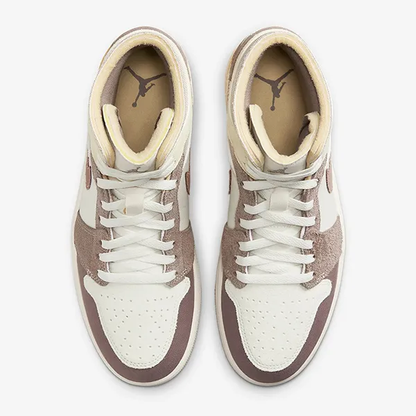 Giày Thể Thao Nam Nike Air Jordan 1 Mid SE Craft DM9652-102 Màu Nâu Trắng Size 42 - Giày - Vua Hàng Hiệu