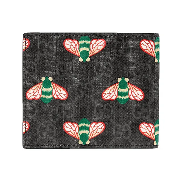 Ví Gucci Canvas Bestiary Bee Wallet Màu Xám Đen - Túi xách - Vua Hàng Hiệu
