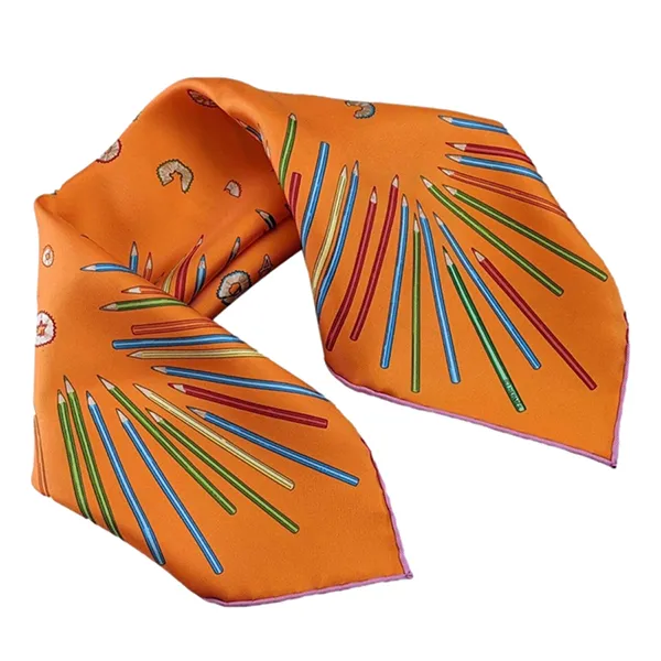 Khăn Lụa Nữ Hermès A Vos Crayons By Leigh Cooke Scarf 45 Màu Vàng