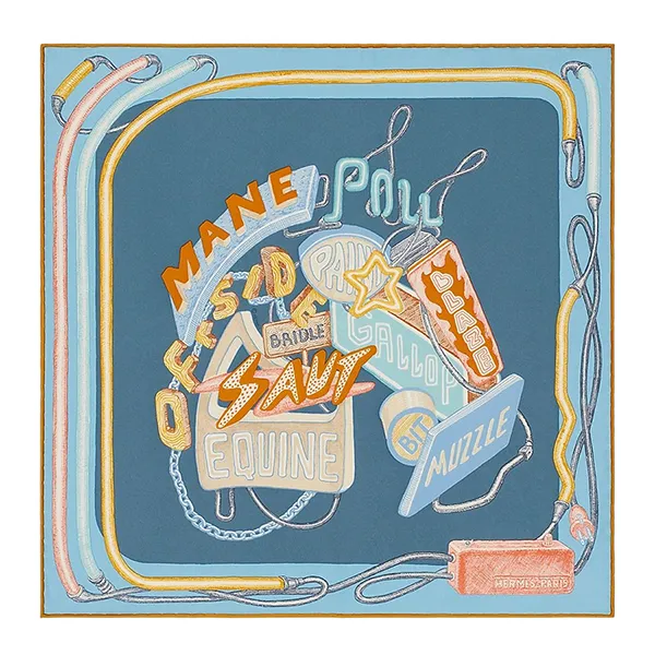 Khăn Lụa Nữ Hermès Chevaloscope Neon Scarf 45 Màu Xanh - Thời trang - Vua Hàng Hiệu