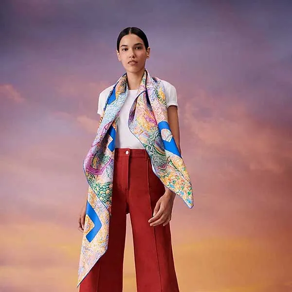 Khăn Lụa Nữ Hermès Eleftheria Scarf 140 Phối Màu - Thời trang - Vua Hàng Hiệu