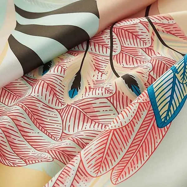 Khăn Lụa Nữ Hermès Toucans De Paradis Scarf 140 Màu Hồng Vàng