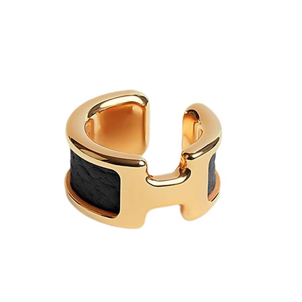 Khuyên Tai Nữ Hermès Olympe Ear Cuff, Small Model Noir Màu Vàng Gold - Đen - 2