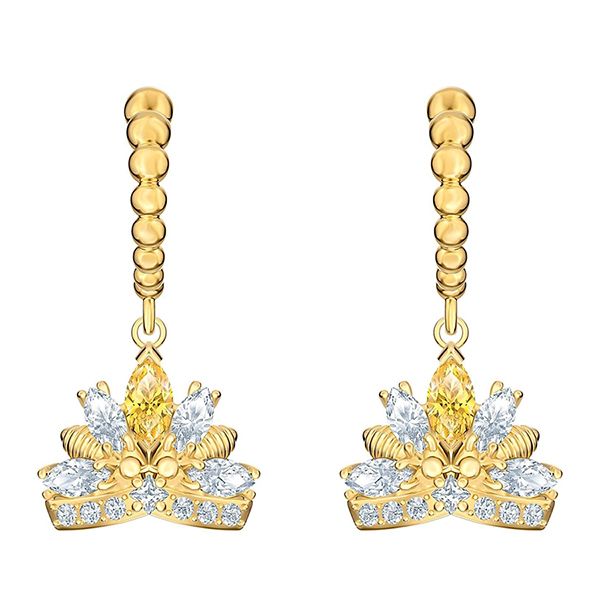 Khuyên Tai Nữ Swarovski Bee A Queen Gold Tone-Plated Crystal Earrings 5490439 Màu Vàng Gold - 3