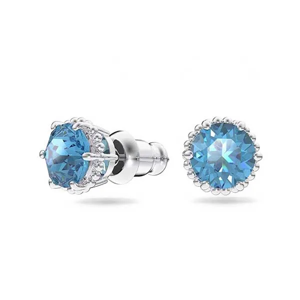 Khuyên Tai Nữ Swarovski Birthstone Stud Earrings Round Cut, December Rhodium Plated 5615518 Màu Xanh Blue - Trang sức - Vua Hàng Hiệu