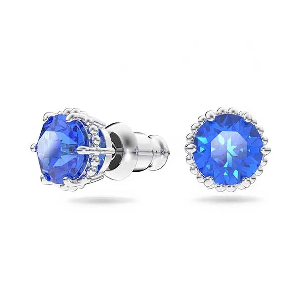Khuyên Tai Nữ Swarovski Birthstone Stud Earrings Round Cut, September Rhodium Plated 5615530 Màu Xanhh Dương - Trang sức - Vua Hàng Hiệu
