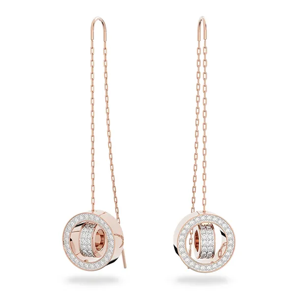Khuyên Tai Nữ Swarovski Hollow Drop Earrings Long, White, Rose Gold-Tone Plated 5636504 Màu Vàng Hồng