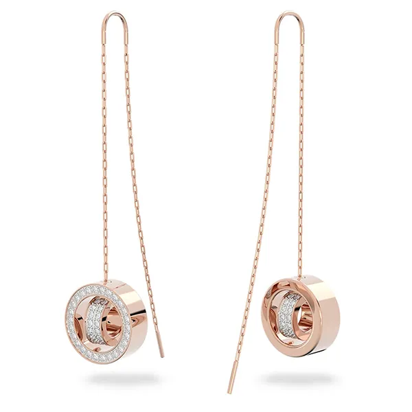 Khuyên Tai Nữ Swarovski Hollow Drop Earrings Long, White, Rose Gold-Tone Plated 5636504 Màu Vàng Hồng