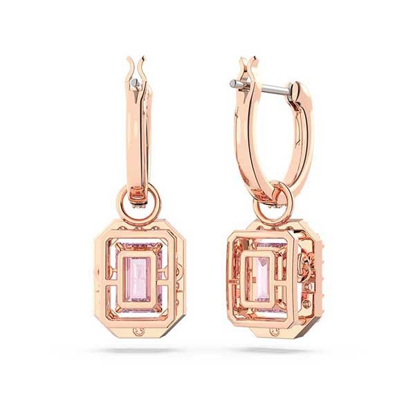 Khuyên Tai Nữ Swarovski Millenia Drop Earrings Octagon Cut, Pink, Gold-Tone Plated 5649474 Màu Vàng Hồng - 5
