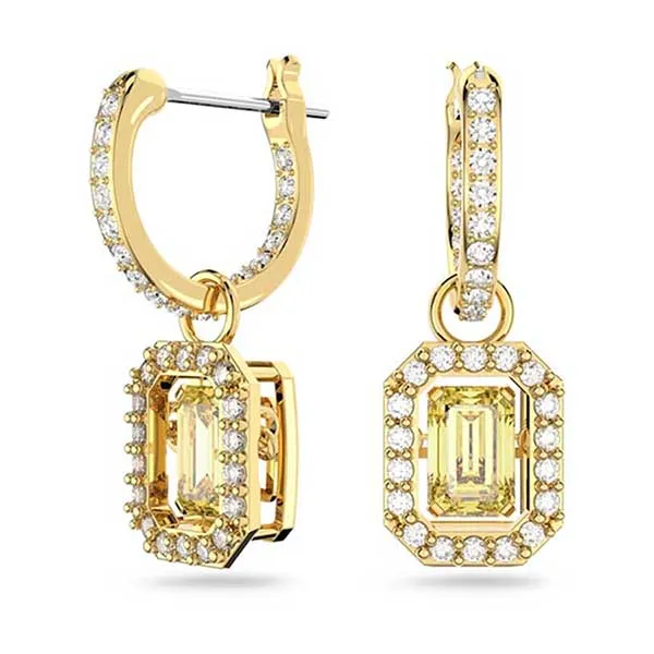 Khuyên Tai Nữ Swarovski Millenia Drop Earrings Octagon Cut, Yellow, Gold-Tone Plated 5641169 Màu Vàng