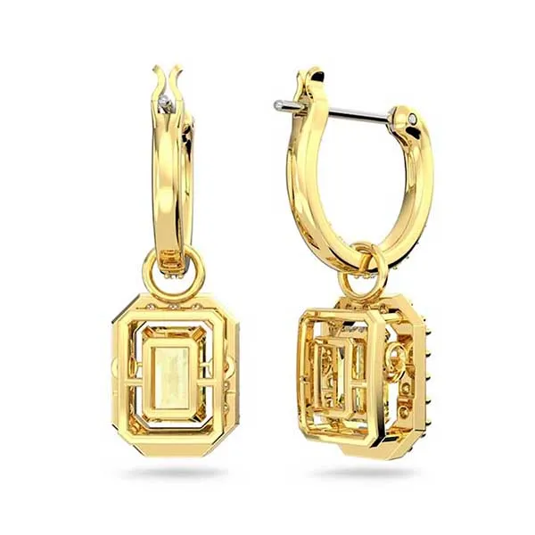 Khuyên Tai Nữ Swarovski Millenia Drop Earrings Octagon Cut, Yellow, Gold-Tone Plated 5641169 Màu Vàng