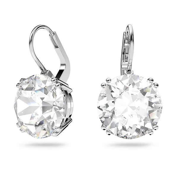 Khuyên Tai Nữ Swarovski Millenia Drop Earrings Round Cut, White, Rhodium Plated 5628351 Màu Trắng Bạc
