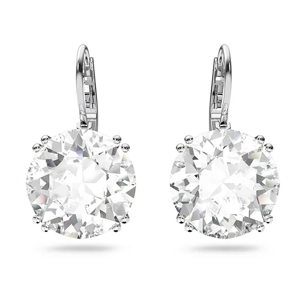 Khuyên Tai Nữ Swarovski Millenia Drop Earrings Round Cut, White, Rhodium Plated 5628351 Màu Trắng Bạc
