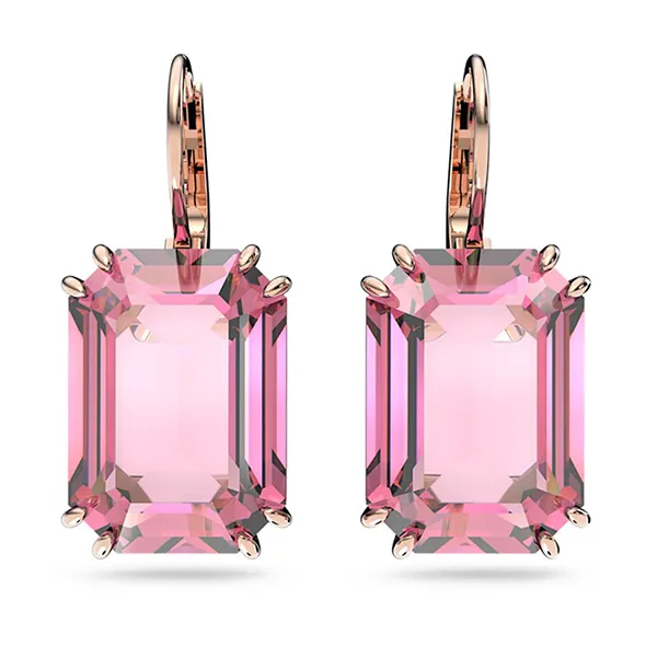 Khuyên Tai Nữ Swarovski Millenia Drop Earringsoctagon Cut, Pink, Rose Gold-Tone Plated 5619502 Màu Hồng - Trang sức - Vua Hàng Hiệu