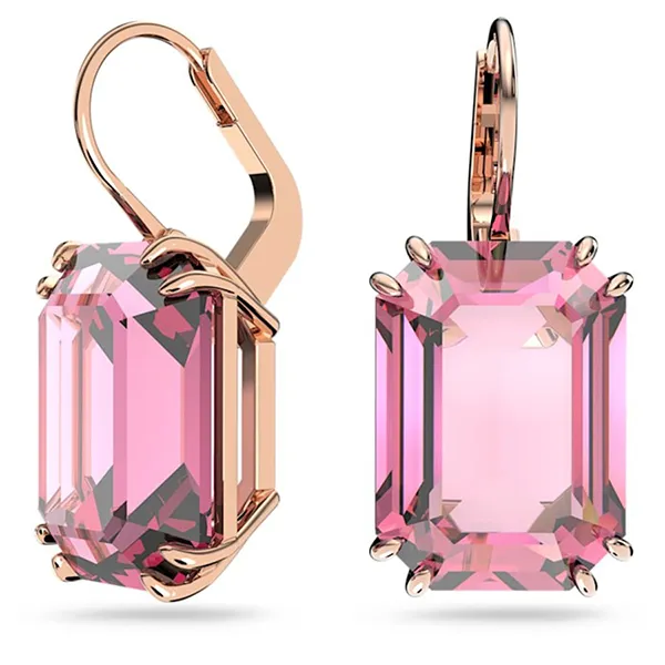 Khuyên Tai Nữ Swarovski Millenia Drop Earringsoctagon Cut, Pink, Rose Gold-Tone Plated 5619502 Màu Hồng - Trang sức - Vua Hàng Hiệu