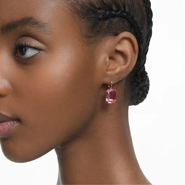 Khuyên Tai Nữ Swarovski Millenia Drop Earringsoctagon Cut, Pink, Rose Gold-Tone Plated 5619502 Màu Hồng - Trang sức - Vua Hàng Hiệu