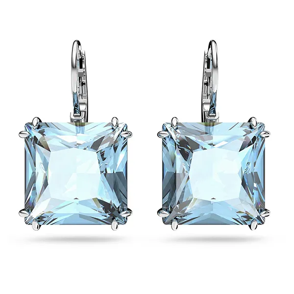 Khuyên Tai Nữ Swarovski Millenia Drop Earringssquare Cut, Blue, Rhodium Plated 5619472 Màu Xanh Blue - Trang sức - Vua Hàng Hiệu