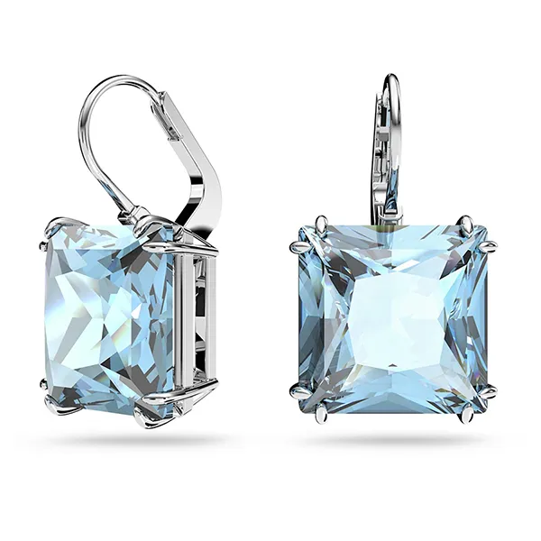 Khuyên Tai Nữ Swarovski Millenia Drop Earringssquare Cut, Blue, Rhodium Plated 5619472 Màu Xanh Blue - Trang sức - Vua Hàng Hiệu