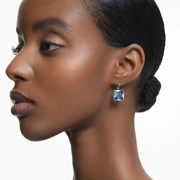 Khuyên Tai Nữ Swarovski Millenia Drop Earringssquare Cut, Blue, Rhodium Plated 5619472 Màu Xanh Blue - Trang sức - Vua Hàng Hiệu