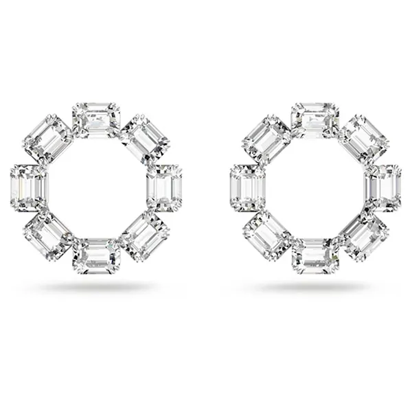 Khuyên Tai Nữ Swarovski Millenia Hoop Earringsoctagon Cut, White, Rhodium Plated 5618629 Màu Trắng - Trang sức - Vua Hàng Hiệu
