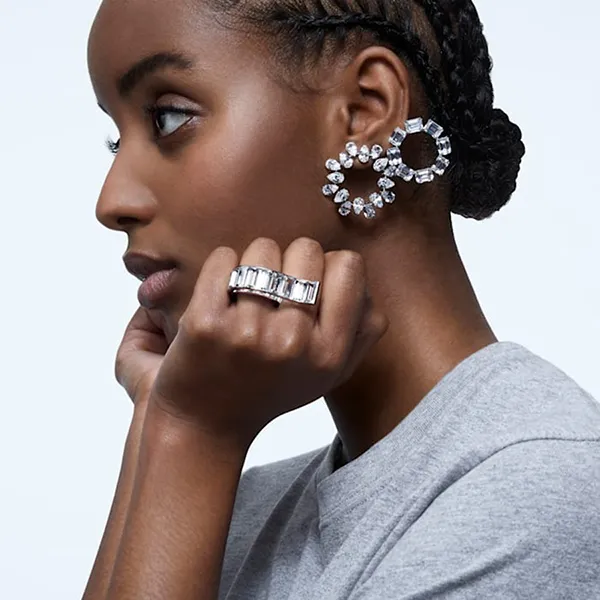 Khuyên Tai Nữ Swarovski Millenia Hoop Earringsoctagon Cut, White, Rhodium Plated 5618629 Màu Trắng - Trang sức - Vua Hàng Hiệu