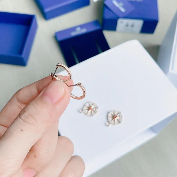 Khuyên Tai Nữ Swarovski Ocean Adventure Gold Tone And Crystal Earrings Màu Vàng - Trang sức - Vua Hàng Hiệu