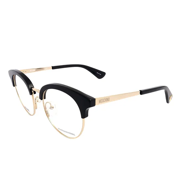 Kính Mắt Cận Moschino Round Ladies Eyeglasses MOS514 0807 49-19 Màu Đen Vàng