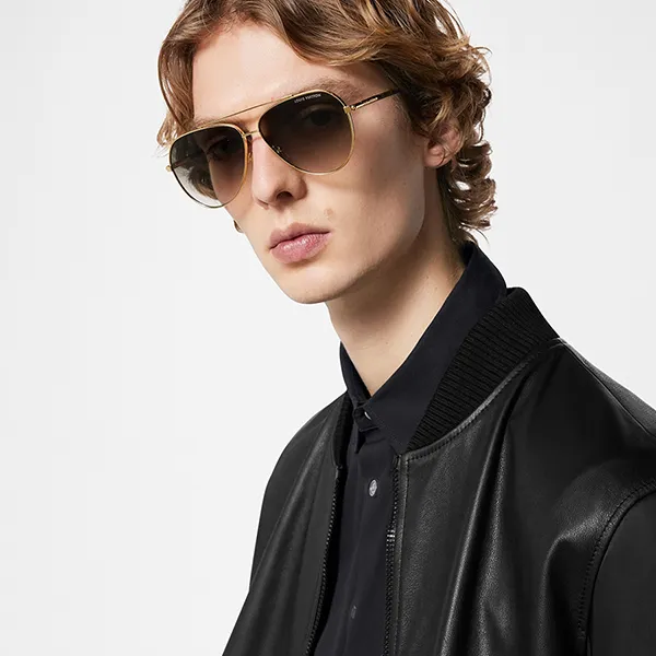 Kính Mát Louis Vuitton LV MNG Blaze Pilot Sunglasses Z1797U Màu Xanh Gọng Vàng Gold - Kính mắt - Vua Hàng Hiệu
