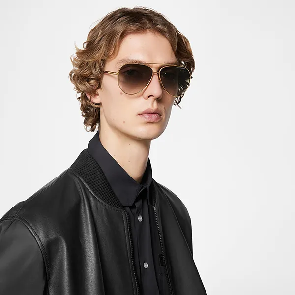 Kính Mát Louis Vuitton LV MNG Blaze Pilot Sunglasses Z1797U Màu Xanh Gọng Vàng Gold - Kính mắt - Vua Hàng Hiệu