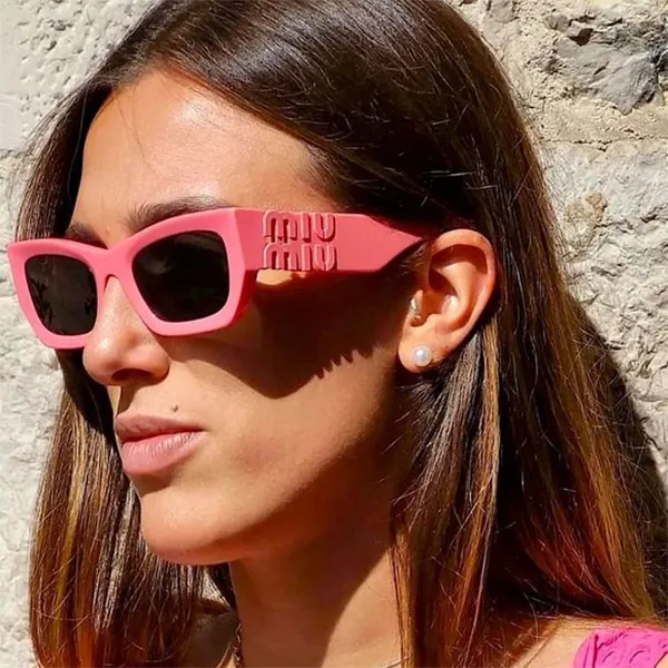 Kính Mát Nữ Miu Miu Glimpse Rectangle Frame Sunglasses Màu Hồng