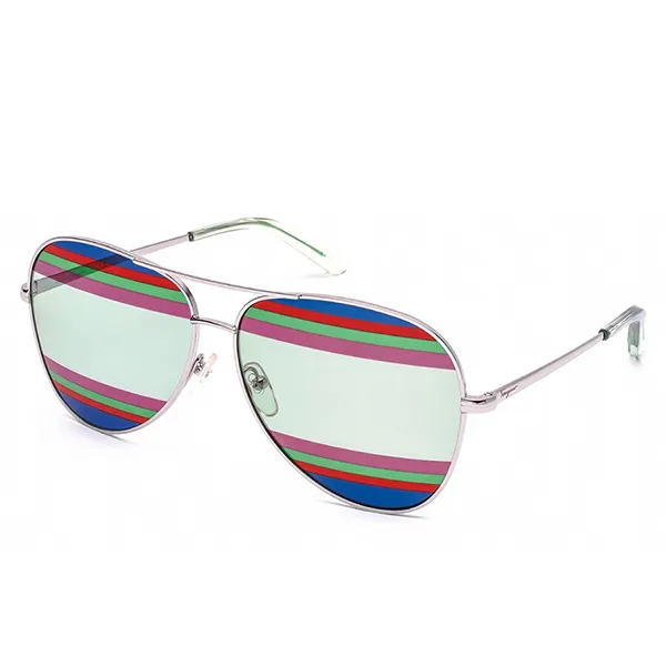 Kính Mát Salvatore Ferragamo Aviator Sunglasses SF172S 047 60 Màu Xanh - Kính mắt - Vua Hàng Hiệu