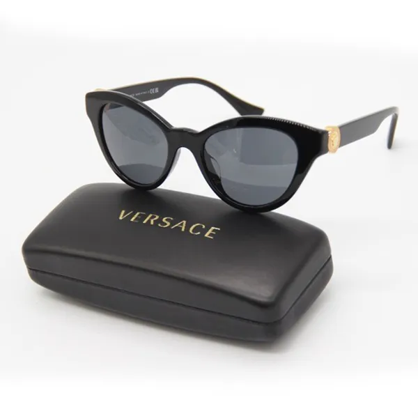 Kính Mát Nữ Versace Women's Black Sunglasses VE4435-GB1-87 Màu Đen Xám