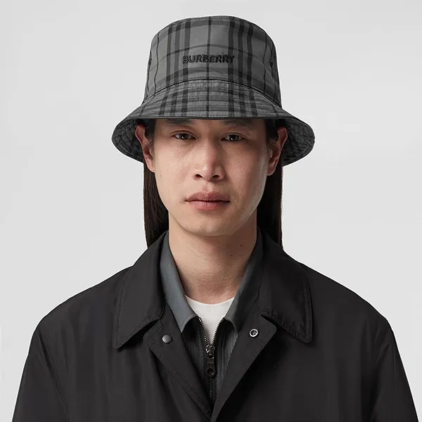 Mũ Burberry Bucket Wide-brimmed Hats Màu Xám Size S
