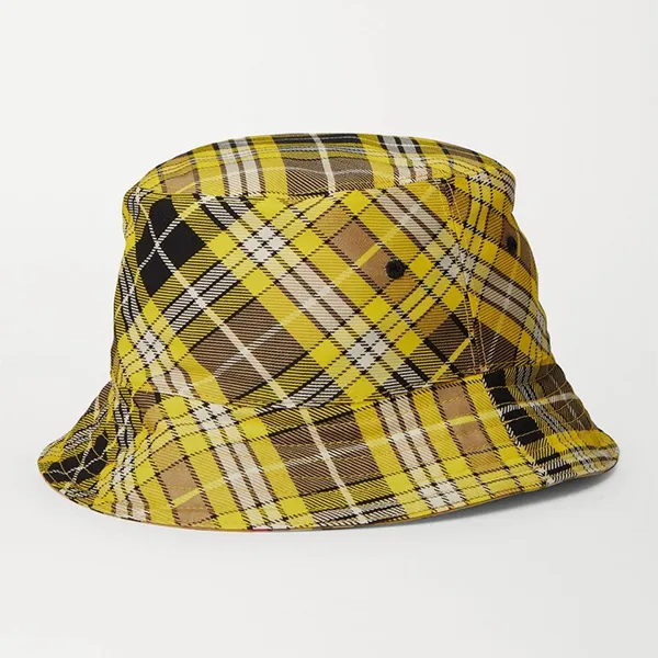 Mũ Burberry Reversible Checked Wool-Blend Twill Bucket Hat Màu Vàng - Mũ nón - Vua Hàng Hiệu