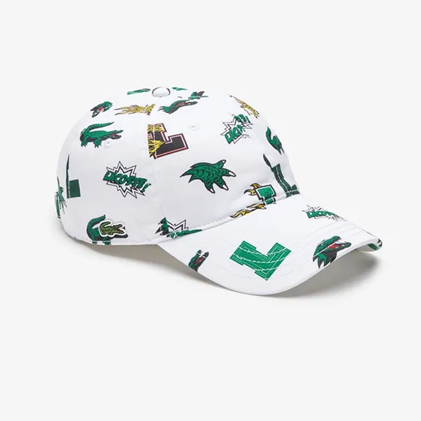 Mũ Lacoste Holiday Crocodile Print Cap RK1205 Màu Trắng