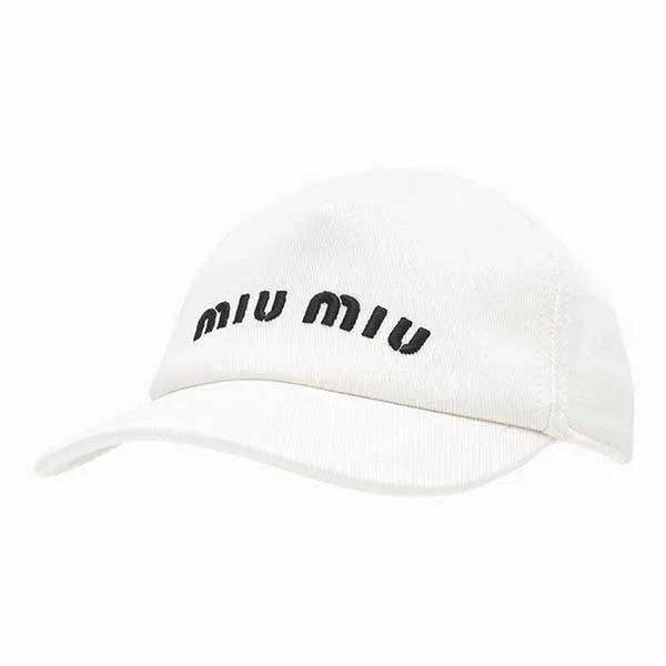 Mũ Unisex Miu Miu Cap 5HC179_2DXI_F0964 Màu Trắng - Mũ nón - Vua Hàng Hiệu