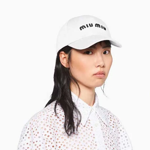 Mũ Unisex Miu Miu Cap 5HC179_2DXI_F0964 Màu Trắng - Mũ nón - Vua Hàng Hiệu