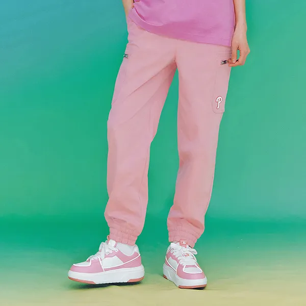 Quần Jogger Nữ MLB Basic Medium Logo Spring Cotton Touch Cargo Philadelphia Phillies 3FWPB0231-10PKL Màu Hồng
